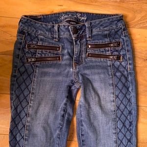American Eagle Jeans with Double Zipper Detail